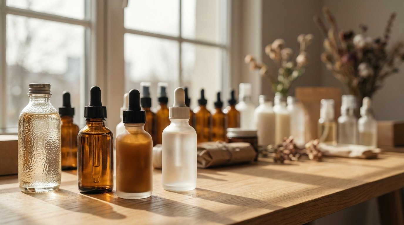 راهنمای انتخاب انواع بطری شیشه‌ای آرایشی عمده