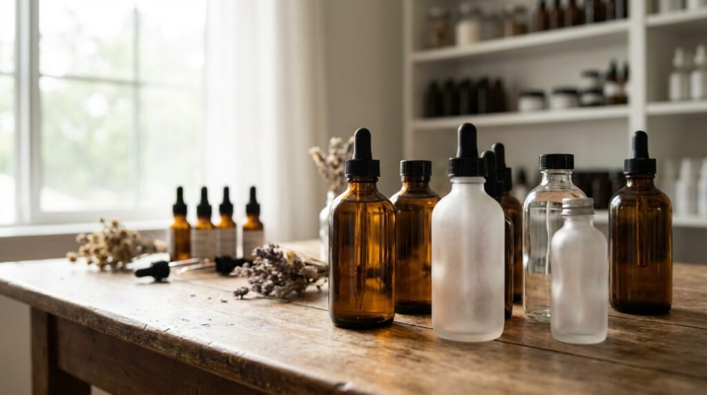 راهنمای جامع خرید بطری شیشه‌ای آرایشی عمده: کیفیت، قیمت، و انتخاب درست