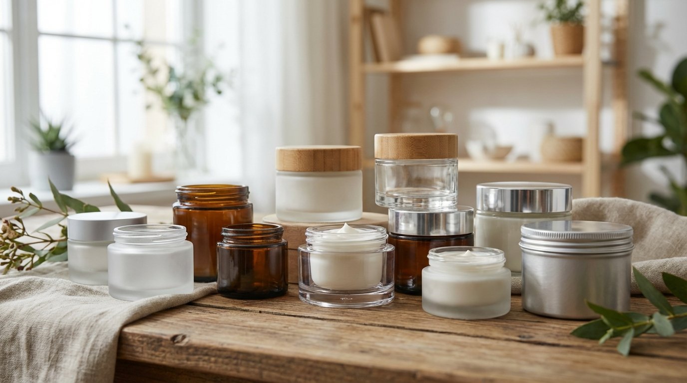 جار کرم آرایشی عمده: راهنمای جامع انتخاب و خرید هوشمندانه 2 انواع جار کرم آرایشی بر اساس جنس و کاربرد