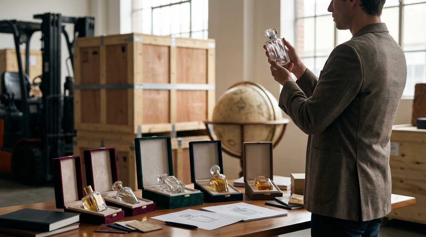 راز درخشش برند شما: خرید بطری عطر لوکس عمده با کیفیت برتر 4 فرآیند خرید و واردات بطری عطر لوکس عمده