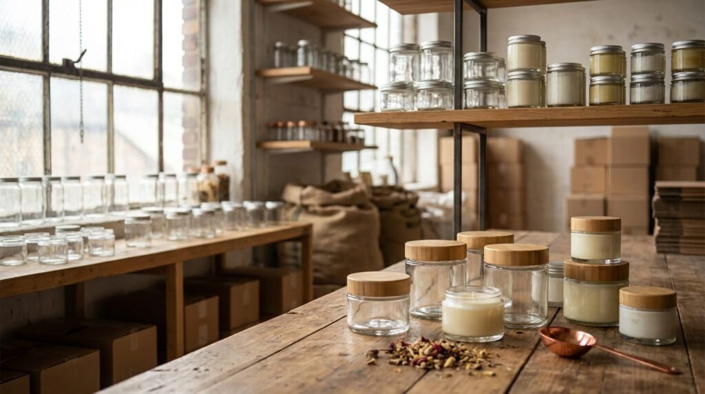 جار شیشه‌ای آرایشی عمده: راهنمای کامل انتخاب و خرید برای تولیدکنندگان