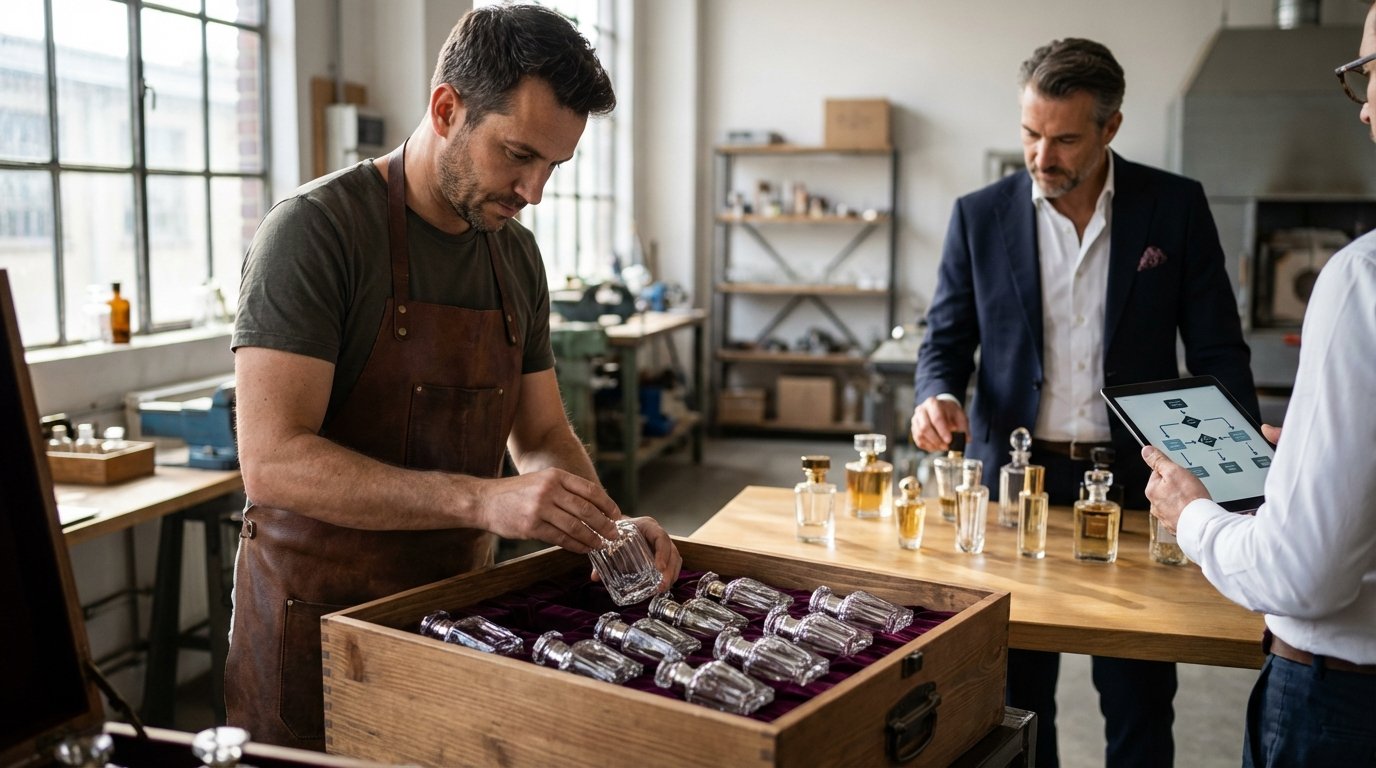 فرآیند سفارش و تحویل شیشه‌های عطر عمده