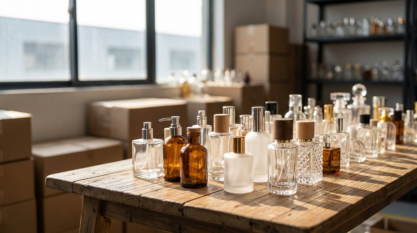 انواع بطری‌های عطر عمده: جنس، شکل و کاربرد